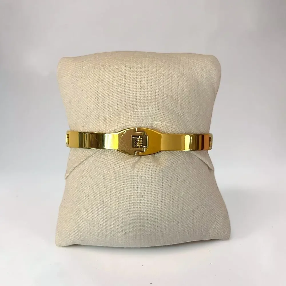 Gold Geometric Titanium Steel Bangle